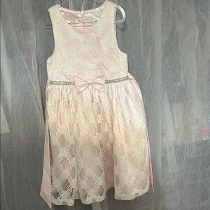Elegant Pink Lace Kids Dress